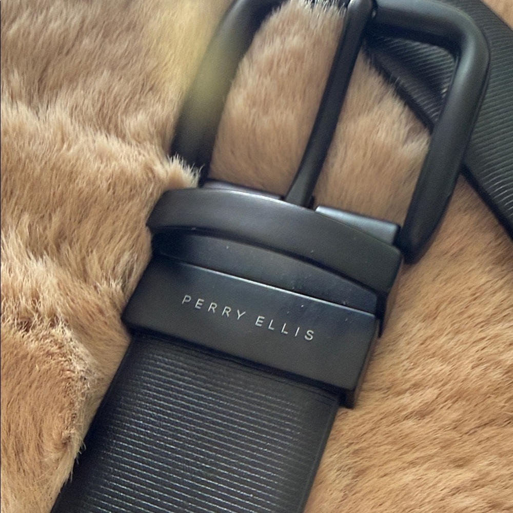 Perry Ellis Black Vegan Leather Belt